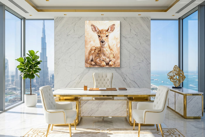 Fawn Dappled Cream — fawn dappled cream office with city view 2 1port flush print