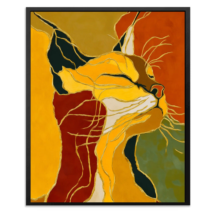 Feline String Line canvas wall art, room view