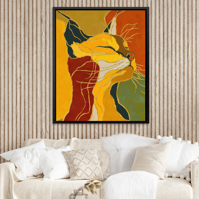 Feline String Line canvas wall art, room view
