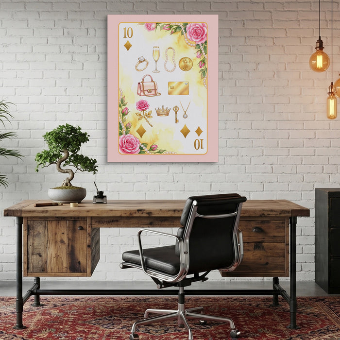 Fem Lux 10 of Diamonds Card — fem lux 10 of diamonds card sq bonsai office 1port flush print