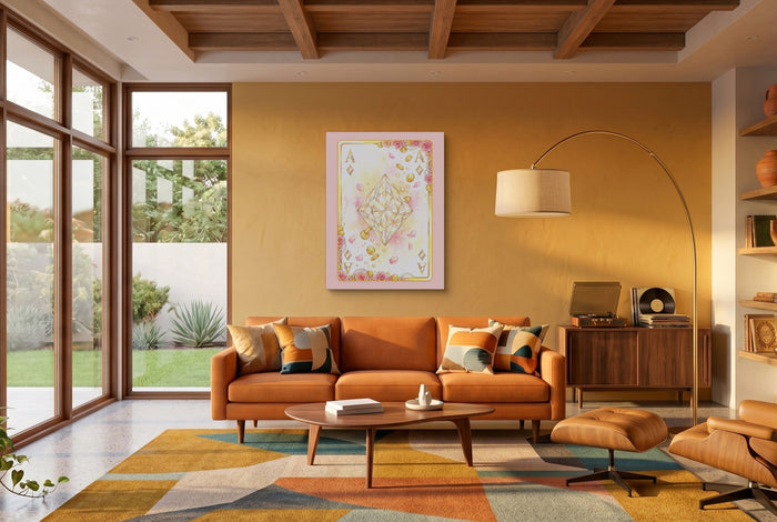 Fem Lux Ace of Diamonds Card — fem lux ace of diamonds card living room interior space 1port flush print