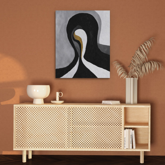 Feminine Curves Abstraction canvas wall art, room view