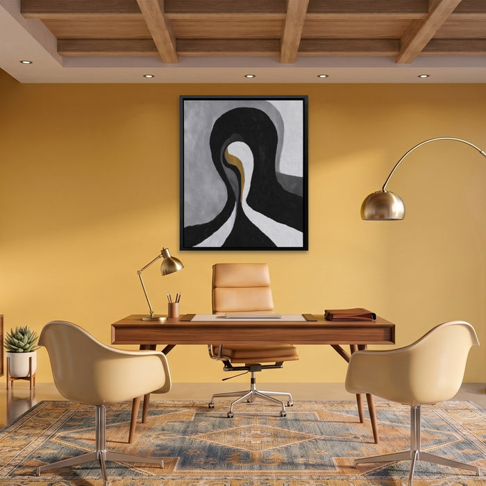 Feminine Curves Abstraction canvas wall art, room view