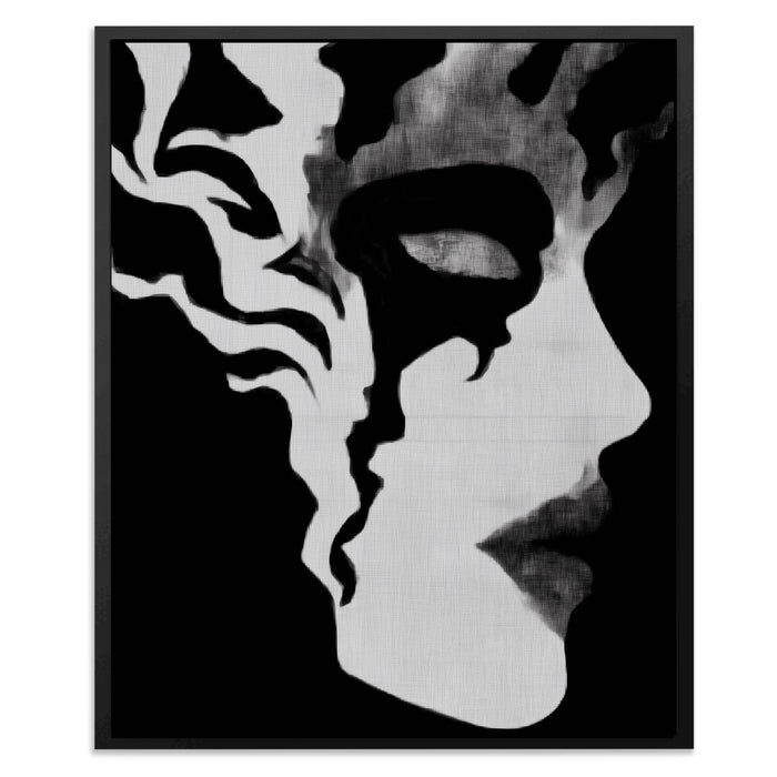 Feminine Silhouette Dark canvas wall art, room view