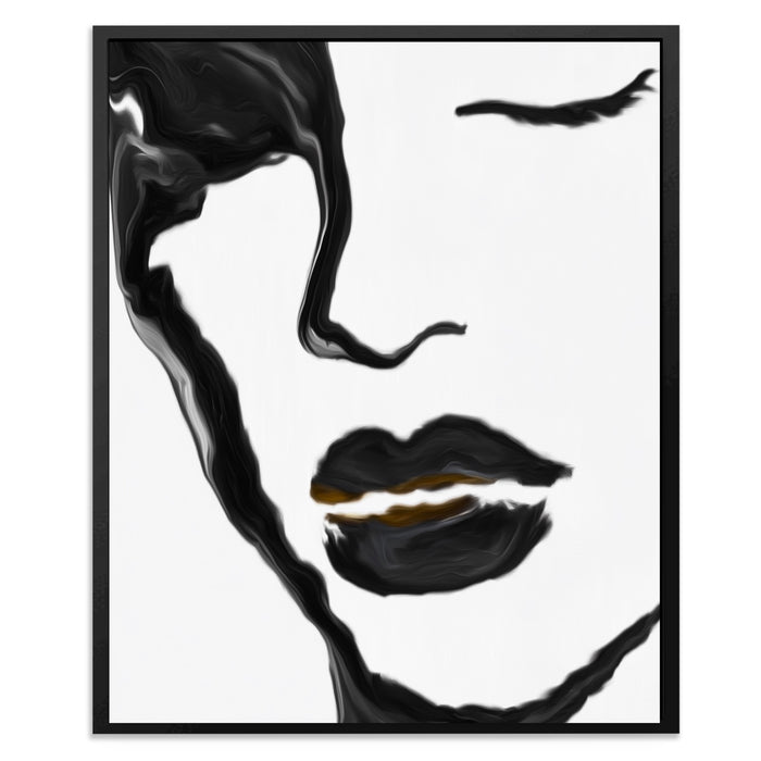 Feminine Silhouette Graphic canvas wall art, room view