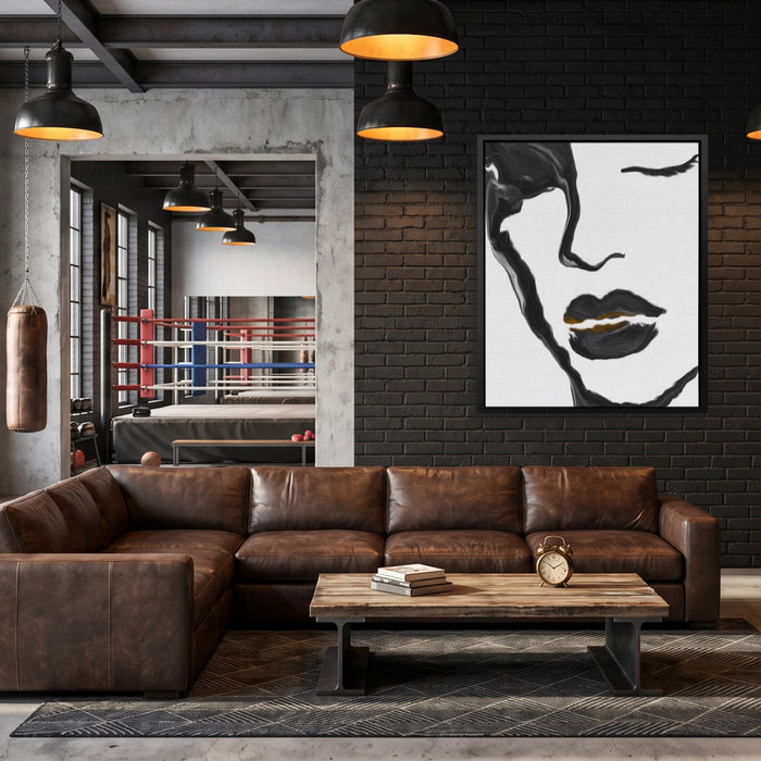 Feminine Silhouette Graphic canvas wall art, room view