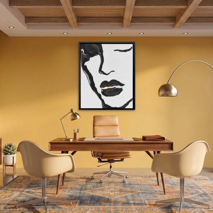Feminine Silhouette Graphic canvas wall art, room view