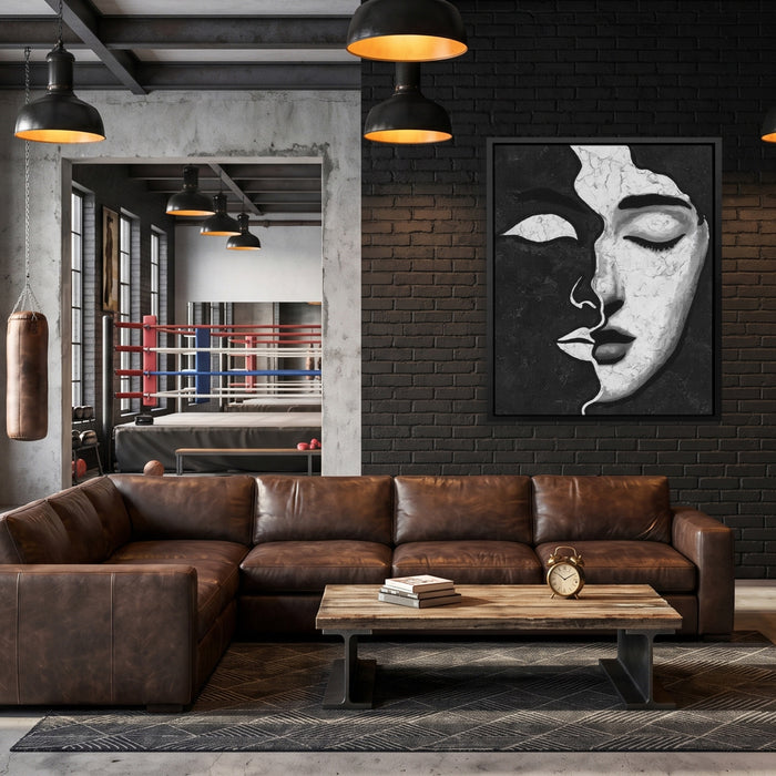 Feminine Visage Line canvas wall art, room view