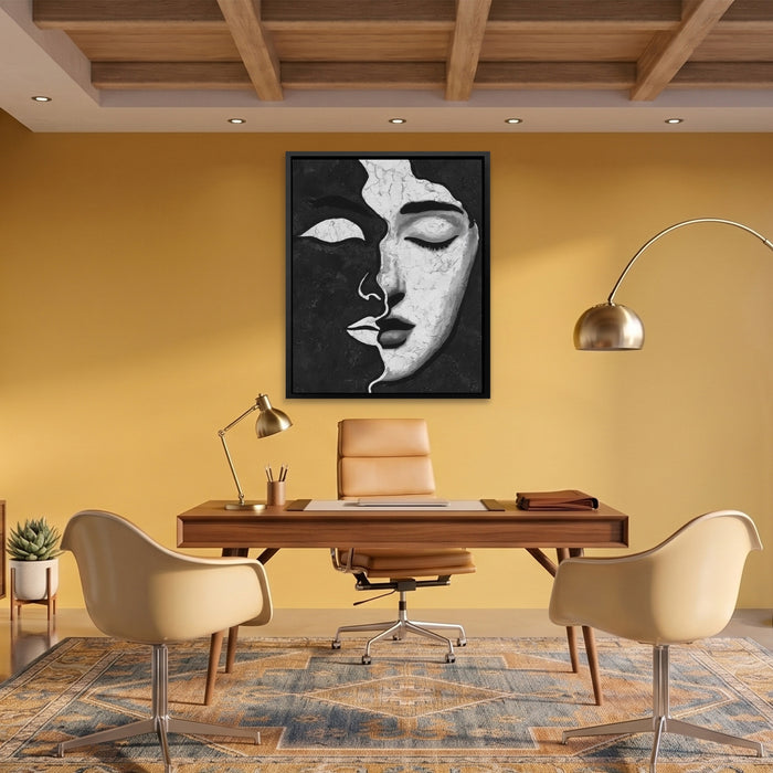 Feminine Visage Line canvas wall art, room view