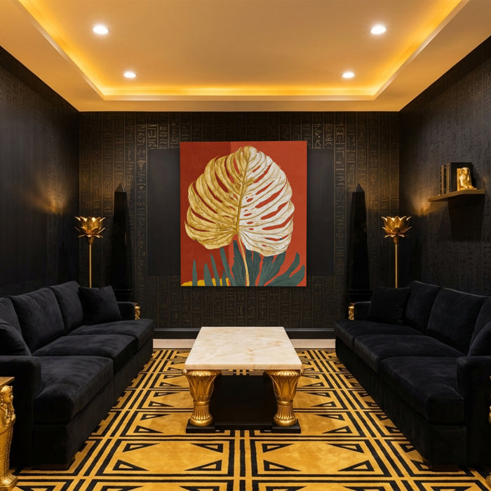 Fern Fossil Impression canvas wall art, room view