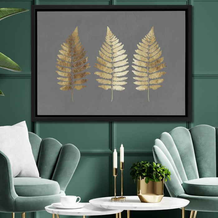 Fern Leaves - Minimalist Wall Art in Black Frame