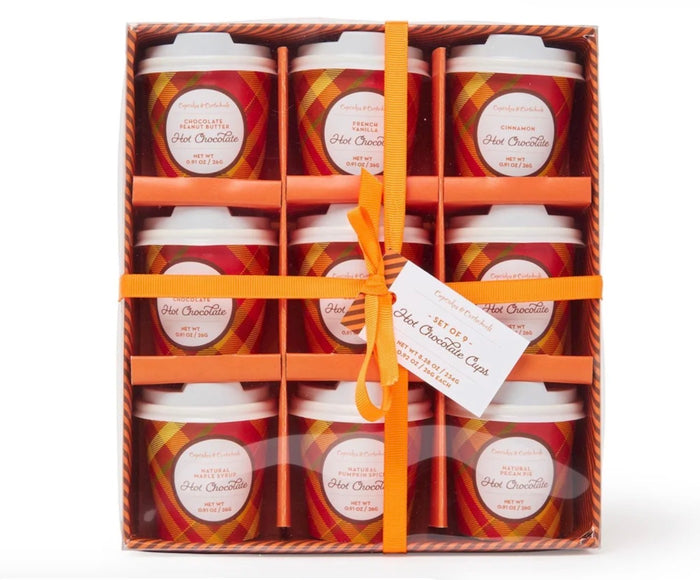 Festive Fall Hot Chocolate Cups in Gift Box- Set of 9