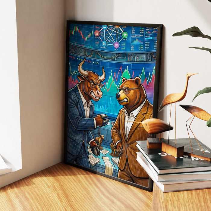 Fighting on the Stock Floor canvas wall art, room view