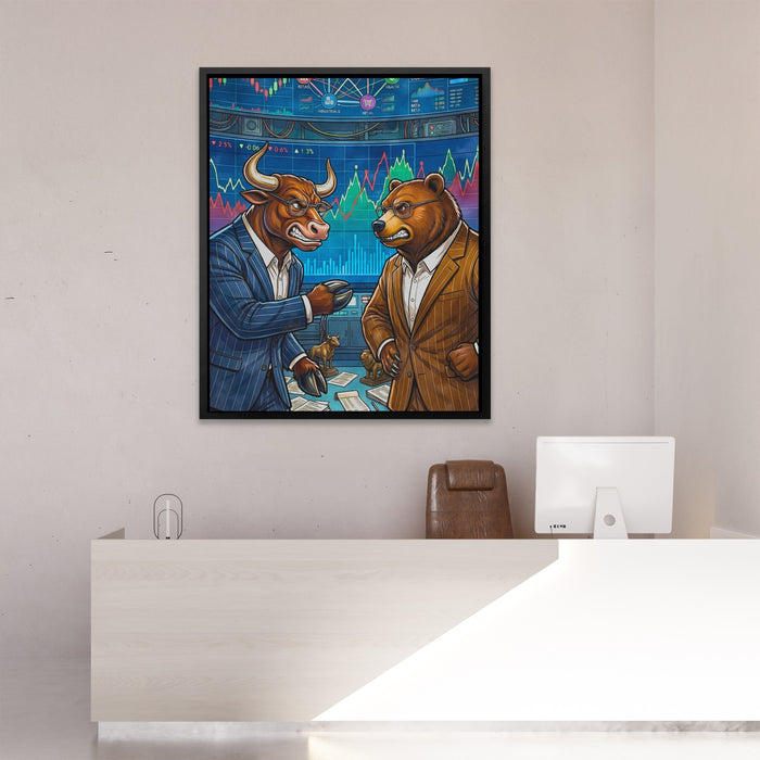 Fighting on the Stock Floor canvas wall art, room view