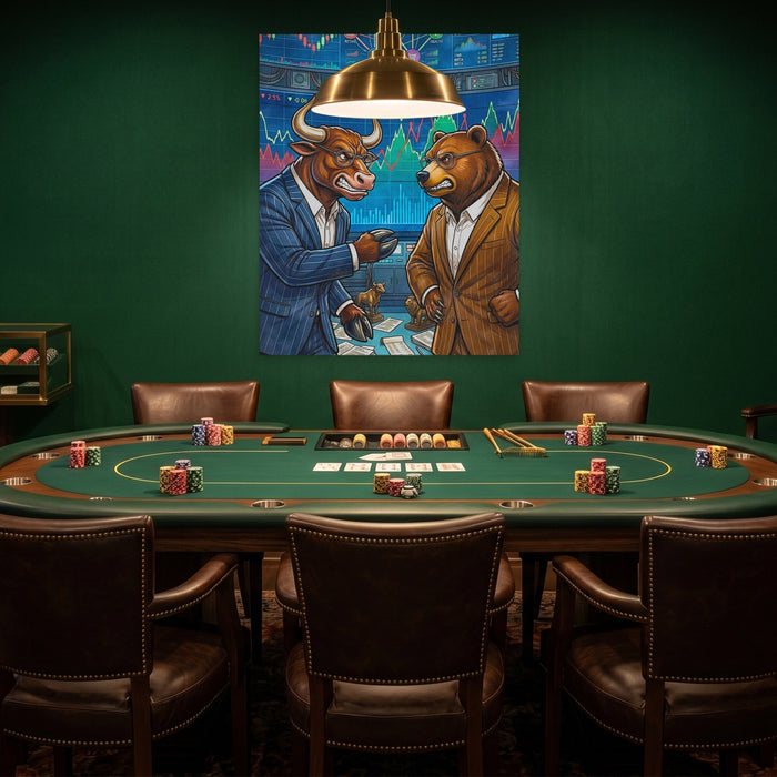 Fighting on the Stock Floor canvas wall art, room view