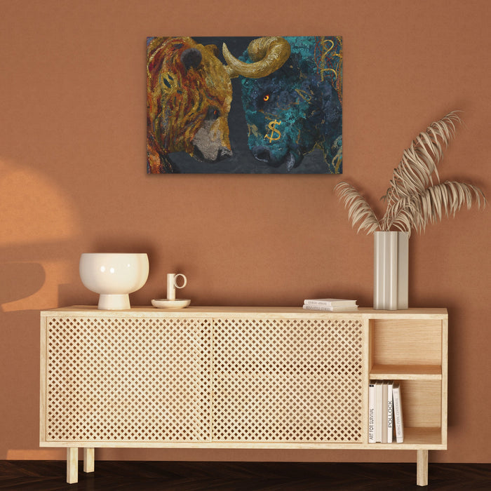 Financial Titans Clash - Luxury Wall Art