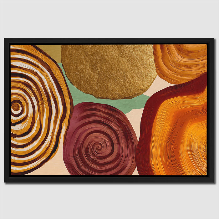 Fingerprint Organic Spirals canvas wall art, room view