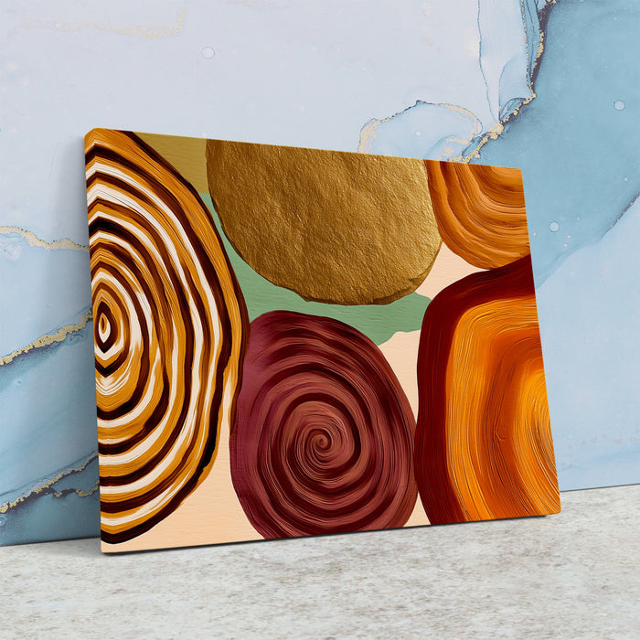 Fingerprint Organic Spirals canvas wall art, room view