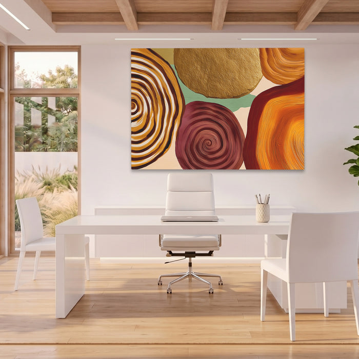 Fingerprint Organic Spirals canvas wall art, room view