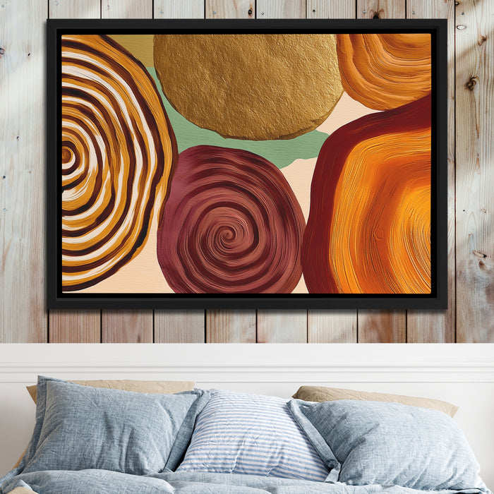 Fingerprint Organic Spirals canvas wall art, room view