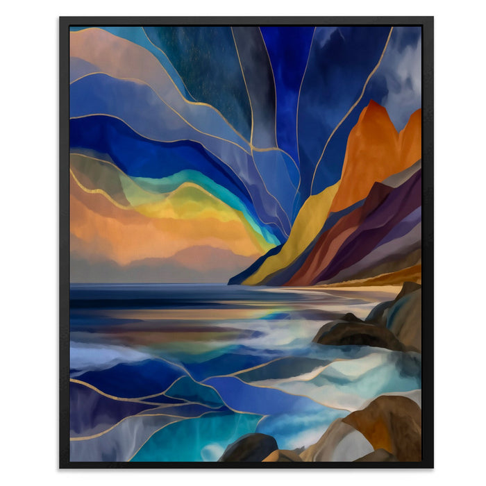 Fjord's Golden Depths - Luxury Wall Art