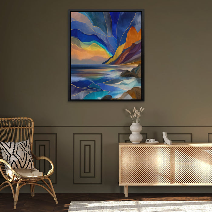 Fjord's Golden Depths - Luxury Wall Art