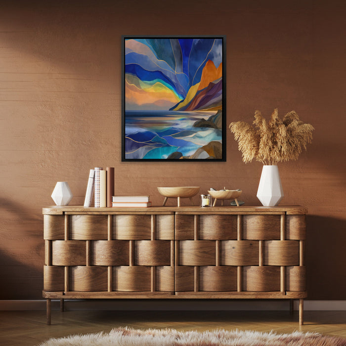 Fjord's Golden Depths - Luxury Wall Art