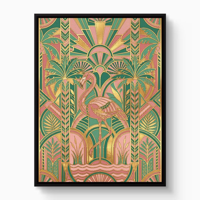 Flamingo Golden Paradise — flamingo golden paradise white studio framed black