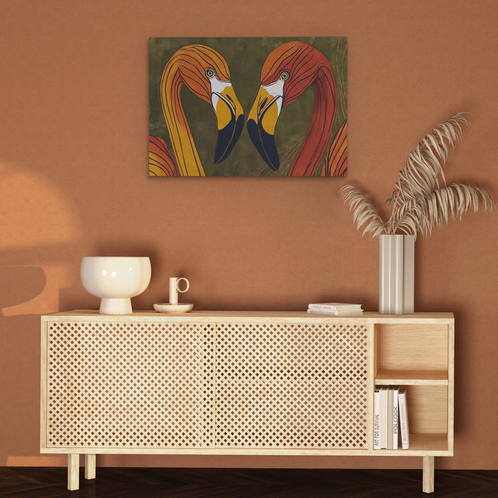 Flamingo Hearts United - Luxury Wall Art