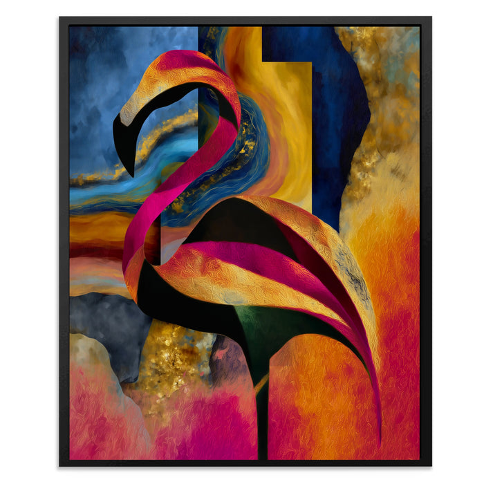 Flamingo Rust Silhouette canvas wall art, room view