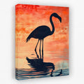 Flamingo Sunset Glow - Bird Canvas Wall Art