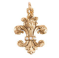 Fleur de Lis Crystals Charm Aimez Gold