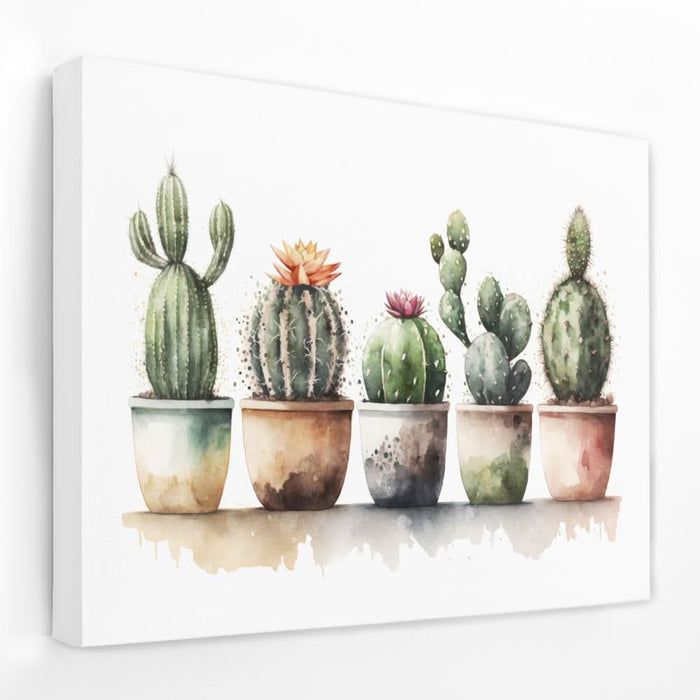 Flowering Cacti - Botanical Canvas Wall Art