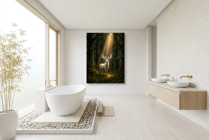 Forest Light — forest light bathroom interior with tub 1port flush print