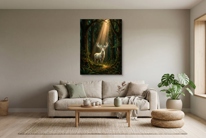 Forest Light — forest light living room interior view 2 1port flush print