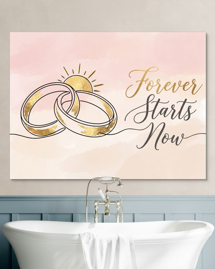 Forever Starts Now Rings — forever starts now rings psd white wall green bath 1land flush print