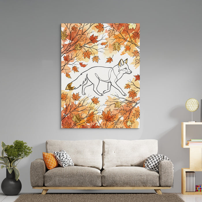Fox Autumn Stroll — fox autumn stroll sq boring room 1port flush print