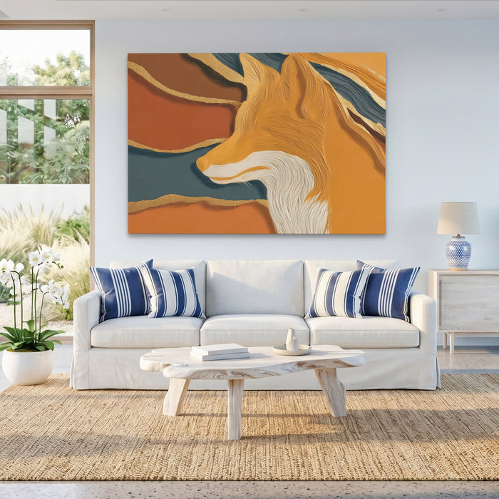 Fox Color Field canvas wall art, room view