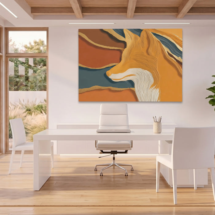 Fox Color Field canvas wall art, room view