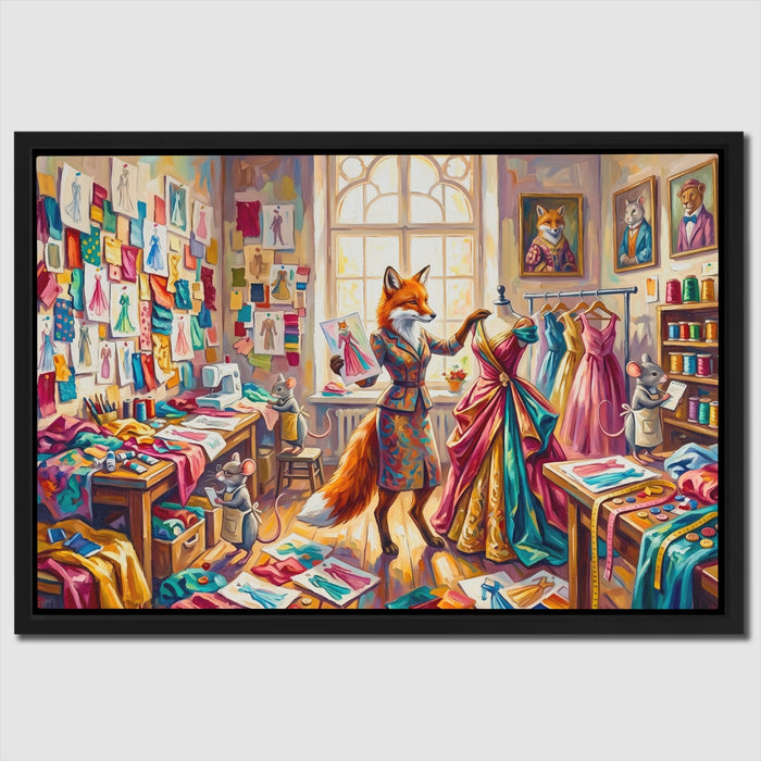 Fox Fashion Studio canvas wall art, room view