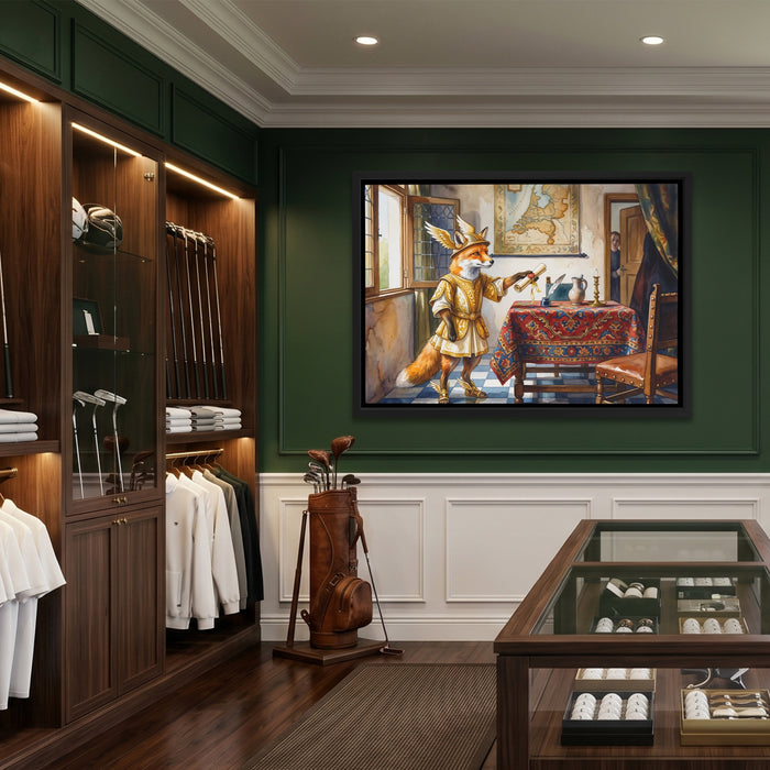 Fox Renaissance Study canvas wall art, room view