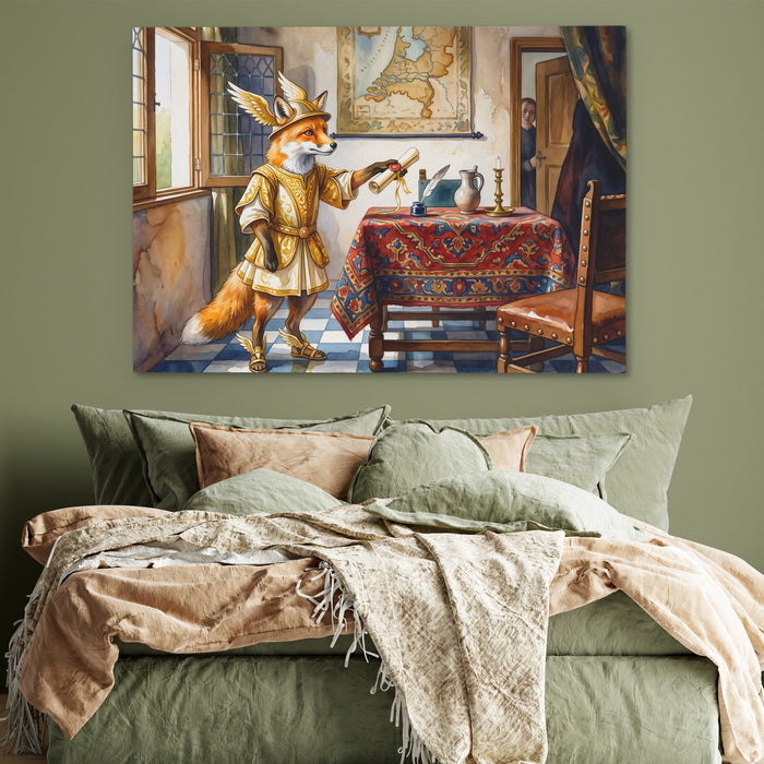 Fox Renaissance Study canvas wall art, room view