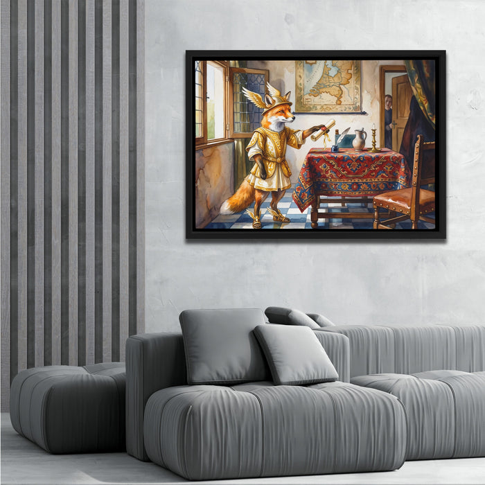 Fox Renaissance Study canvas wall art, room view