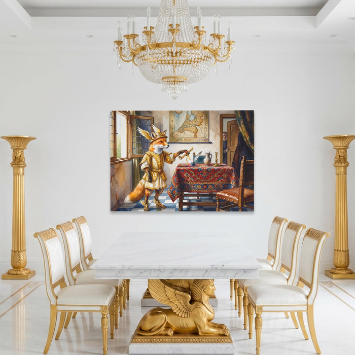 Fox Renaissance Study canvas wall art, room view