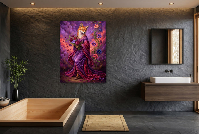 Fox with Bouquet - Luxury Wall Art