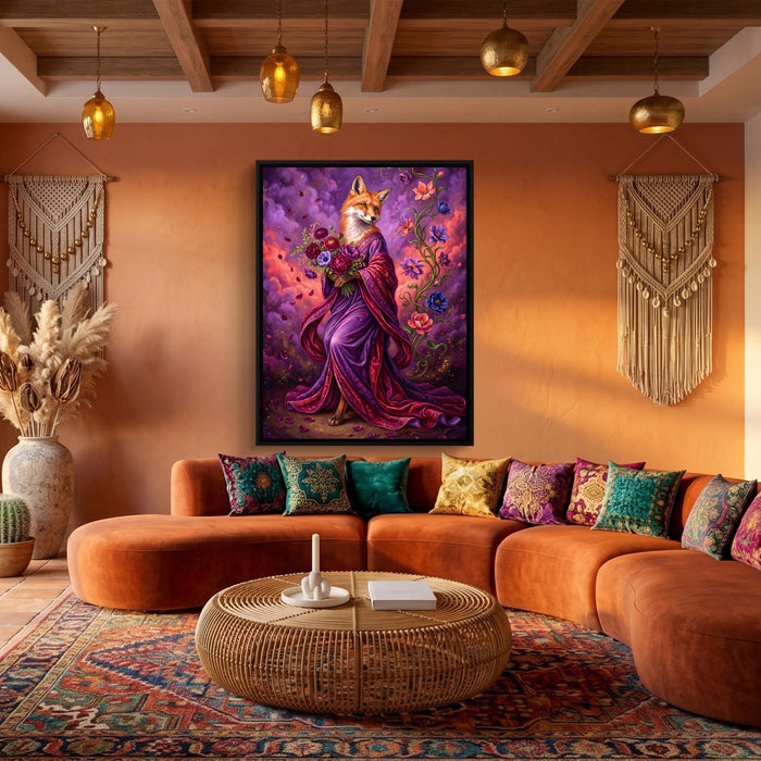 Fox with Bouquet - Luxury Wall Art