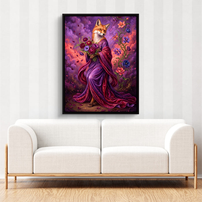 Fox with Bouquet - Luxury Wall Art