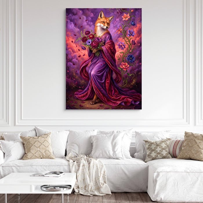 Fox with Bouquet - Luxury Wall Art