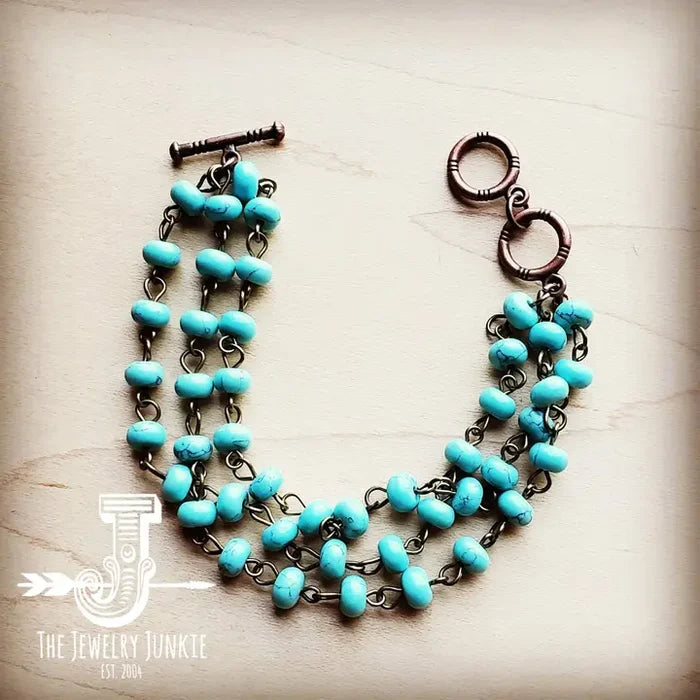 Frances Turquoise Triple Strand Bracelet