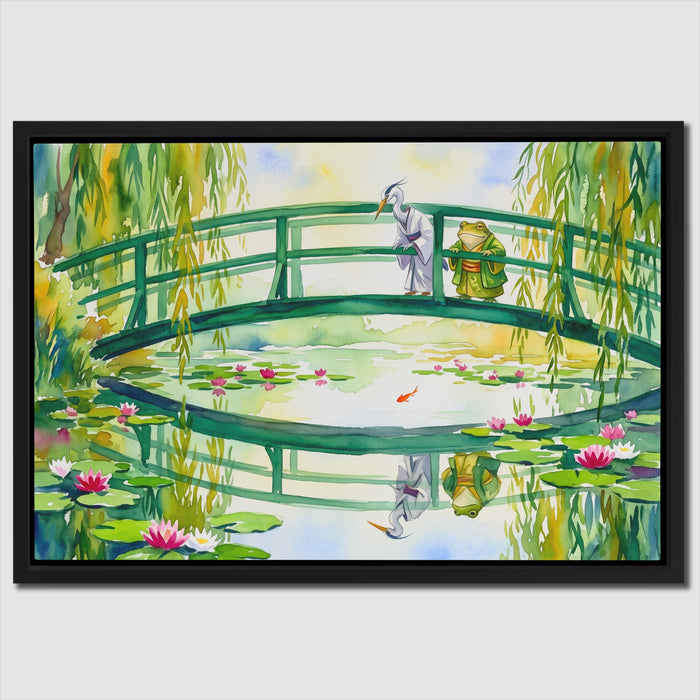 Frog Japanese Garden canvas wall art